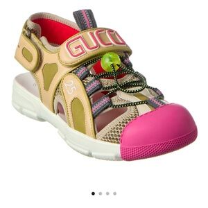 Gucci Pink and Tan Adventure Womens Sandals